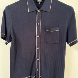 Todd Snyder Polo Shirt Men's S Short Sleeve Navy Blue Knit Dressy